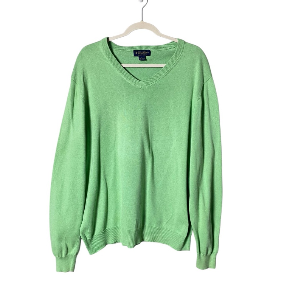 Brooks Brothers Supima Cotton Crewneck Sweater Green Size L